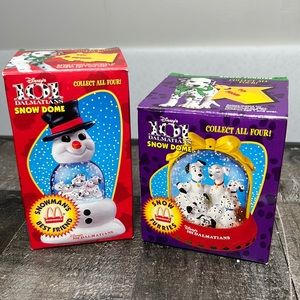 Vtg 1996 McDonald's Disney 101 Dalmatians Snow Domes Snow Furries, Snowman's